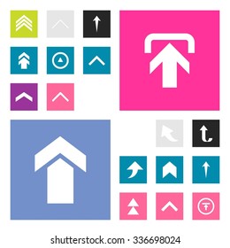 Up arrow Upload icon set. simple pictogram minimal, flat, solid, mono, monochrome, plain, contemporary style. Vector illustration web internet design elements