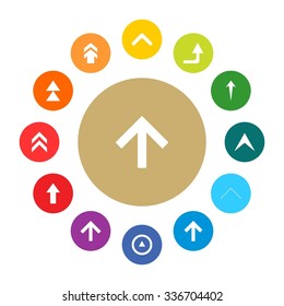 Up arrow Upload icon set. simple pictogram minimal, flat, solid, mono, monochrome, plain, contemporary style. Vector illustration web internet design elements