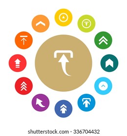 Up arrow Upload icon set. simple pictogram minimal, flat, solid, mono, monochrome, plain, contemporary style. Vector illustration web internet design elements