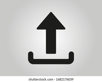flecha arriba, icono de carga vectorial. enviar un archivo, ilustración vectorial con una flecha hacia arriba. En fondo blanco.Icono de flecha para enviar