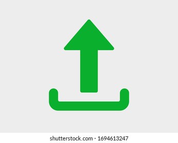 up arrow, upload icon vector. sending a file, vector illustration with an up arrow. On white background.The arrow icon to send up