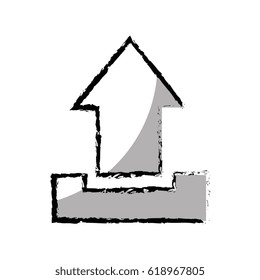 arrow upload isolated icon