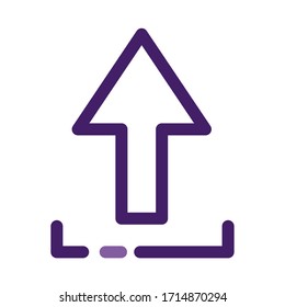 arrow upload sign line style icon vector illustration design
