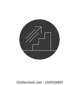 Arrow upstairs button. Stock Vector illustration isolated on white background.