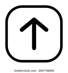 arrow upward Icon. Flat style rounded rectangle isolated on white background. Vector illustration
