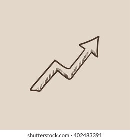 Arrow upward sketch icon.