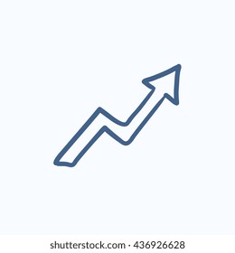 Arrow upward  vector sketch icon isolated on background. Hand drawn Arrow upward  icon. Arrow upward  sketch icon for infographic, website or app.