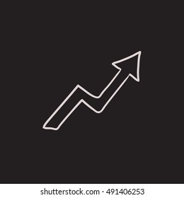Arrow upward  vector sketch icon isolated on background. Hand drawn Arrow upward  icon. Arrow upward  sketch icon for infographic, website or app.