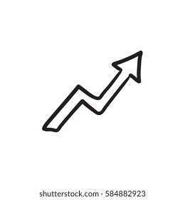 Pfeil nach oben, Vektorgrafik Symbol einzeln auf Hintergrund. Handgezeichnet Pfeil nach oben Symbol. Pfeil nach oben Sketch Symbol für Infografik, Website oder App.