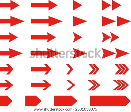 Arrow variation set (red) that is easy to use for business