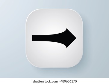 Arrow vector 3d button icon set white color on grey background. Isolated interface line symbol for app, web and music digital illustration design. Application sign element collection.