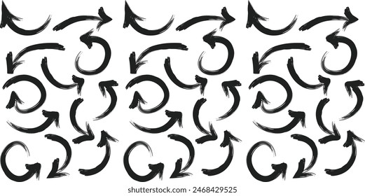 Arrow vector. Abstract brush stroke arrows vector illustration