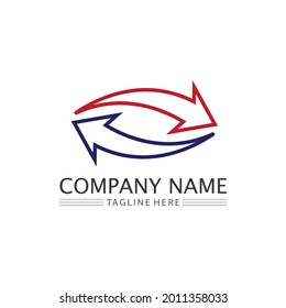 Logo abstracto del vector de flecha e icono de ilustración de icono Diseño de plantilla para empresas y empresas