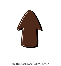 Up arrow Vector with brown color