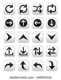 Arrow vector button sets isolated on white
