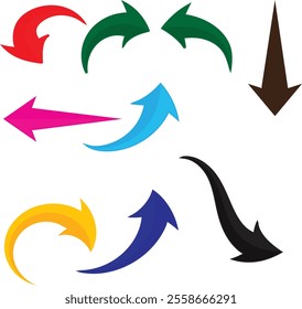 Arrow vector collection. Arrow cursor icons. Colored up arrows collection. Vector arrows collection. Arrow icon set.
