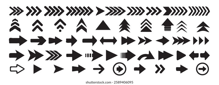Arrow vector collection. Arrow. Cursor. Modern simple arrows. Arrows big black set icons Vector illustration eps 10