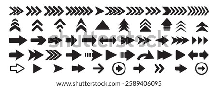 Arrow vector collection. Arrow. Cursor. Modern simple arrows. Arrows big black set icons Vector illustration eps 10