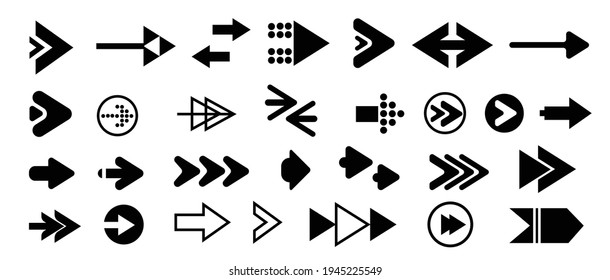  Arrow vector collection. Arrow icon and cursor. Vector illustration