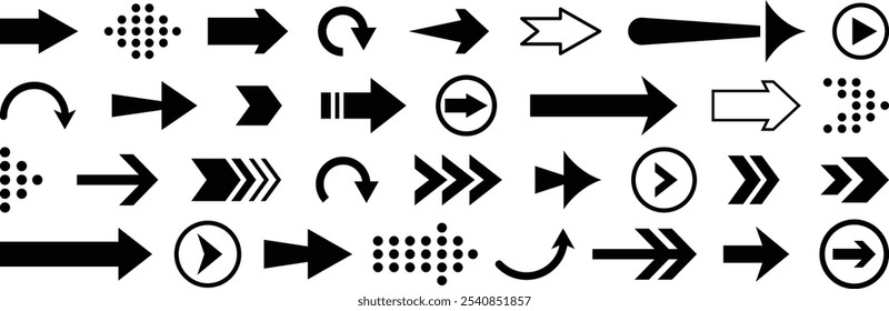 Coleção de vetores de seta. Ícone de seta definido