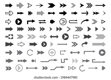 Arrow vector collection, set of hand-drawn arrows