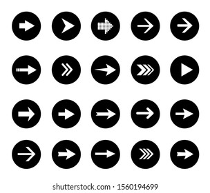 Arrow vector collection. Set of white vector arrows. Arrow icon. Arrow, cursor icon. Vector collection of pointers.