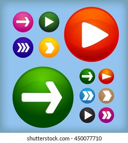 Arrow vector color icon set