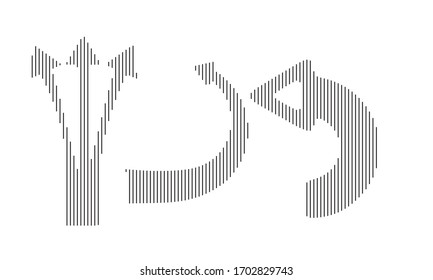 Arrow vector design shapes line art black color