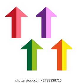 Up arrow Vector. Direction growth icon. Colorful gradient symbol. Way success set.