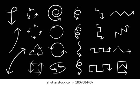 Arrow vector doodle. Hand drawn sketch arrows design for business plan and education.