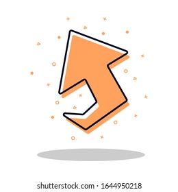 Arrow vector in flat design. Cartoon illustration. 