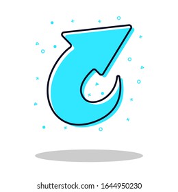 Arrow vector in flat design. Cartoon illustration. 