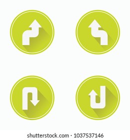 Arrow vector flat icon logo set button design illustration emblem isolated element collection