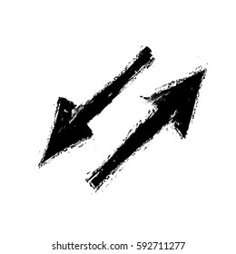 arrow, vector grunge brush stroke ink