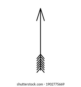 Arrow. Vector hand drawn illustration. For greeting card, sticker, holiday design, poster, flyer.