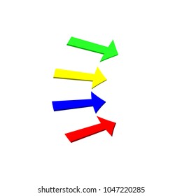 The arrow vector has 4 images on a white background