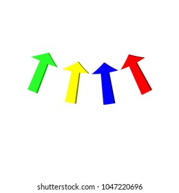 The arrow vector has 4 images on a white background