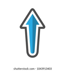 Up arrow vector icon.