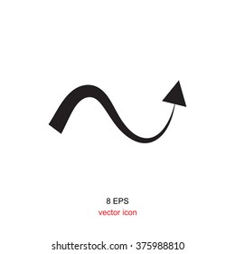 ?urved Arrow Vector Icon