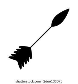 Ícone de vetor de seta. Sinal de ilustração com arco. Símbolo de Archer. Logotipo de arco e flechas. Seta para arco.