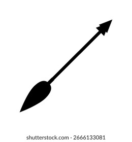 Ícone de vetor de seta. Sinal de ilustração com arco. Símbolo de Archer. Logotipo de arco e flechas. Seta para arco.