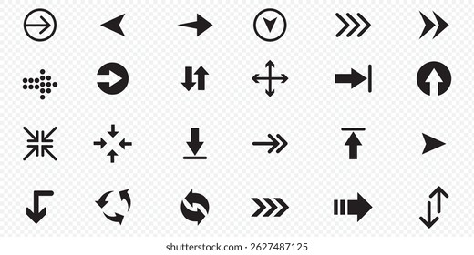  Arrow vector icon. Arrows collection. Arrows vector icon. Arrow icon. Set of big black vector arrows. 