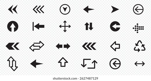  Arrow vector icon. Arrows collection. Arrows vector icon. Arrow icon. Set of big black vector arrows. 