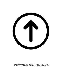 Arrow Up vector icon. Black arrows in the black circle