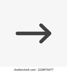Arrow vector icon. Black and isolate on white graphic symbol.