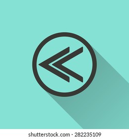 Arrow - vector icon in black on a green background.