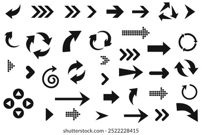 Arrow vector icon button collection pointer abstract symbol cursor infographic sign orientation line computer digital navigation mouse web