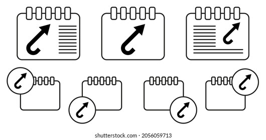 Arrow vector icon in calender set illustration for ui and ux, website or mobile application