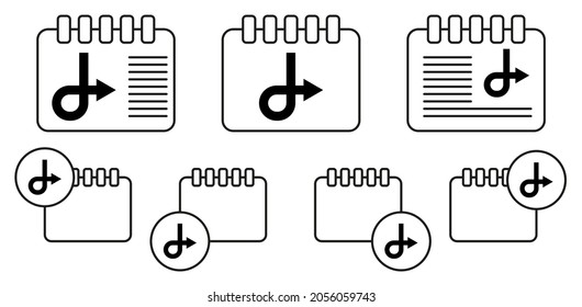 Arrow vector icon in calender set illustration for ui and ux, website or mobile application
