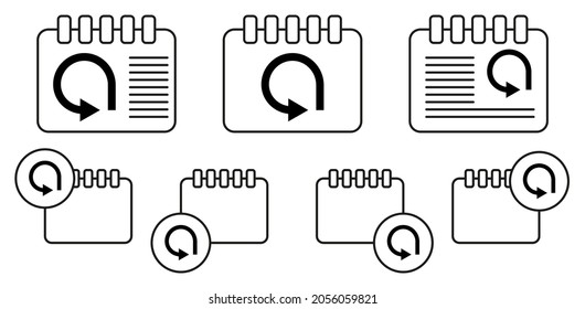 Pfeil-Vektorsymbol in Kalender-Set-Illustrationen für i und ux, Website oder mobile Anwendungen